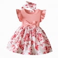 thumbnail image 1 of HCNTES Children Toddler Kids Summer Princess Dress with Puff Sleeve Casual Beach Dress for Little Girls Big Kids 2T 3T 4T 5T 6T 7T(18-24 Months,F02-Pink), 1 of 8