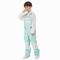 thumbnail image 1 of HCNTES Children's Adjustable Strap Snowsuit Kids Insulated Bib Overalls for Winter Skiing Outdoor Adventures(A01-Mint Green,6-7 Years), 1 of 8