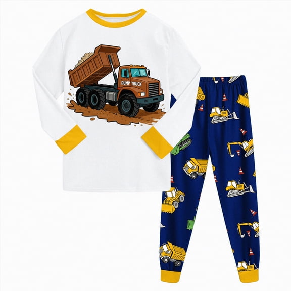 HCNTES Children's Thermal Underwear Set Drop Shoulder Top Pullover and Soft Pants All-Weather Clothes Loungewear Pajamas Outfit Set for Kids(Yellow,5-6 Years)