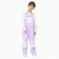 thumbnail image 1 of HCNTES Children's Waterproof Snow Bibs Toddler Adjustable Strap Overalls Warm Winter Ski Pants for Outdoor Play(Light Purple,8-9 Years), 1 of 7