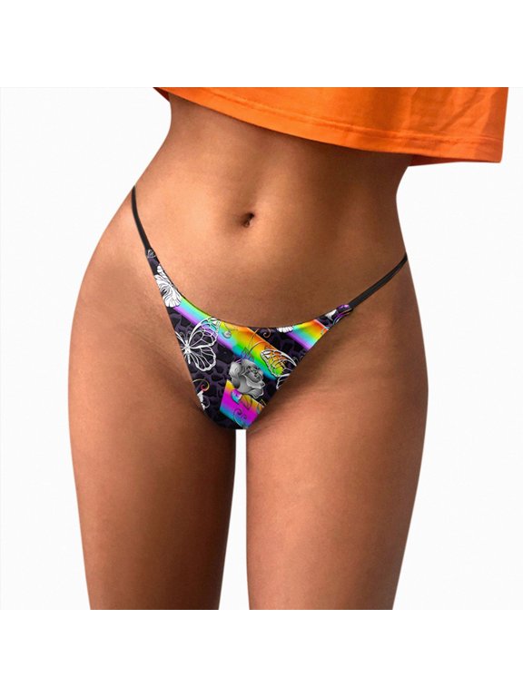 Cotton G String Thongs for Women T Back Gstring Underwear Seamless Panties Tangas Sexy (1-Black,XL)