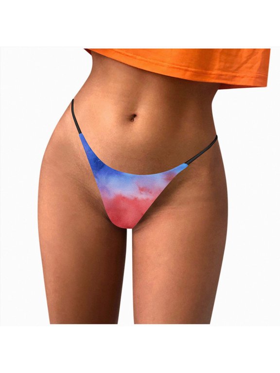 Cotton G String Thongs for Women T Back Gstring Underwear Seamless Panties Tangas Sexy (5-Blue,XXL)