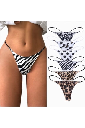 6 Pack Cotton G-String Thongs for Women Underwear Breathable Stretch Low Rise Panties T-back Ladies Pack M