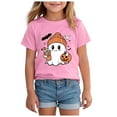 thumbnail image 1 of HCNTES Crew Kids Casual Short Sleeve T-Shirt Tops Little Boys Girls Halloween Clothes(R342-Pink,9-10 Years), 1 of 5