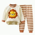thumbnail image 1 of HCNTES Fall Baby Boy Pant Set Toddler Crewneck Long Sleeve Pullover Sweatshirt Sweatpant 2Pcs Winter Outfits Clothes(12-18 Months,Beige-1), 1 of 4