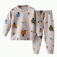 thumbnail image 1 of HCNTES Fall Winter Toddler Baby Boy Clothes 2Pcs Crewneck Sweatshirt and Pants Sweatsuit Little Boy Clothing(3-4 Years,Light Purple##4), 1 of 4