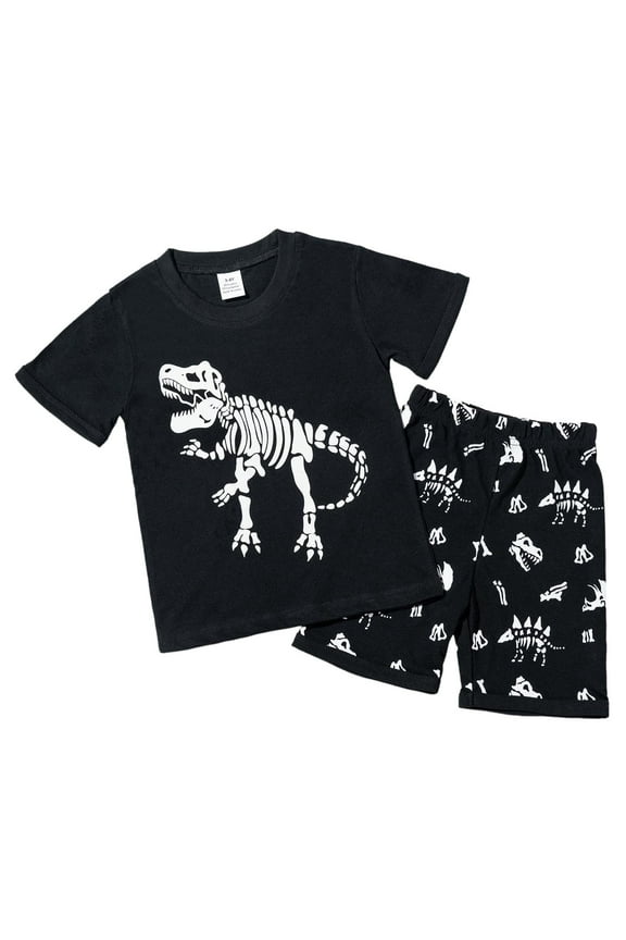 Galactic Toddler Boy Summer Set: Space Nebula Print Short Sleeve T-Shirt + Elastic Jogger Shorts,6-7 Years