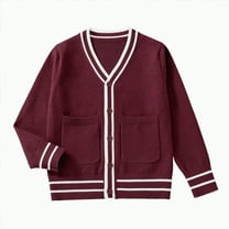 HCNTES Girl's Crewneck Lightweight Button-up Cardigan Cotton Knit Sweater Casual Cute Outerwear(9-11 Years,Style3-)