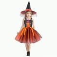 thumbnail image 1 of HCNTES Girl's the Glamour Witch Dress Halloween Costumes(Orange&5,10-12 Years), 1 of 8