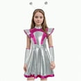 thumbnail image 1 of HCNTES Girls Alien Halloween Space Man Dress Up Metallic Dress With Arm Sleeves Alien Hair Hoop Set(9-10 Years,S30-Purple), 1 of 6