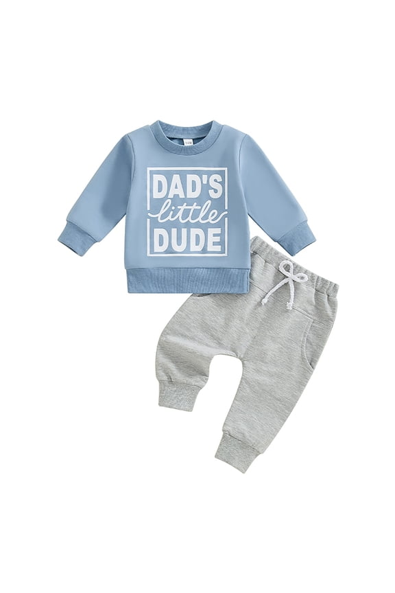 Girls Boys 4 Piece Tracksuit Athletic Sweatsuits Sets Hooded Sweatshirt and Jogger Sweatpants Clothing Sets for Kids, Blue 18-24M