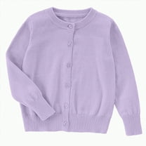 HCNTES Girls' Cardigan Toddler Long Sleeve Sweater School Uniforms Sweater Button Up Knit Jacket Outwear(15-16 Years,Purple&9)