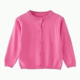 thumbnail image 1 of HCNTES Girls' Cardigan with Button Loose Long Sleeve Shrug Sweaters Cropped Uniforms Kids Knit Sweater Outerwear(3-4 Years,Z3-Hot Pink), 1 of 7