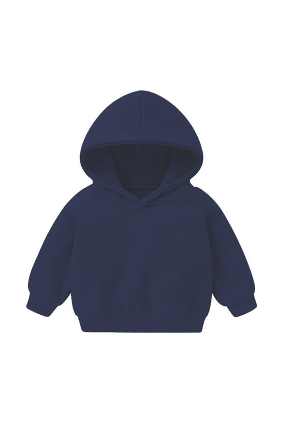 Girls Casual Long Sleeve Hoodies Cute Oversized Pocket Sweatshirt Topsï¼Navy,12-18 Months)