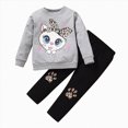 thumbnail image 1 of HCNTES Girls Clothes 12M 24M 1T 2T 3T 4T 5T 6T Girls Long Sleeved Cute Cartoon Tops Blouse Leopard Print Pants Trousers Outfits Set 2Pcs Pretty Clothing Sets Gift for Baby Fall Winter, 1 of 7