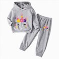 thumbnail image 1 of HCNTES Girls Clothes 2T 3T 4T 5T 6T 7T Little Girl Fall Winter Long Sleeve Unicorn Cat Print Shirt Elastic Waist Pants 2PCS Matching Sets Kid Princess Outfits, 1 of 5