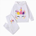 thumbnail image 1 of HCNTES Girls Clothes 2T 3T 4T 5T 6T 7T Little Girl Fall Winter Long Sleeve Unicorn Cat Print Shirt Elastic Waist Pants 2PCS Matching Sets Kid Princess Outfits, 1 of 5