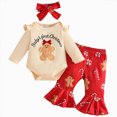 thumbnail image 1 of HCNTES Girls Clothes Newborn Baby Girls Outfits Girl Letter baby first christmas Romper Jumpsuit Bodysuit Bowknot Pants Set 0 3 6 9 12 18 Months Fall Winter Clothes, 1 of 6