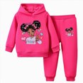 thumbnail image 1 of HCNTES Girls Clothes Toddler Outfits for Girls 2T 3T 4T 5T 6T Child Long Sleeve Cute Cartoon Girl Print Hoodie Tops Elastic Pants Two Piece Set Children Fall Winter Autumn Clothes, 1 of 4