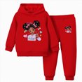 thumbnail image 1 of HCNTES Girls Clothes Toddler Outfits for Girls 2T 3T 4T 5T 6T Child Long Sleeve Cute Cartoon Girl Print Hoodie Tops Elastic Pants Two Piece Set Children Fall Winter Autumn Clothes, 1 of 4