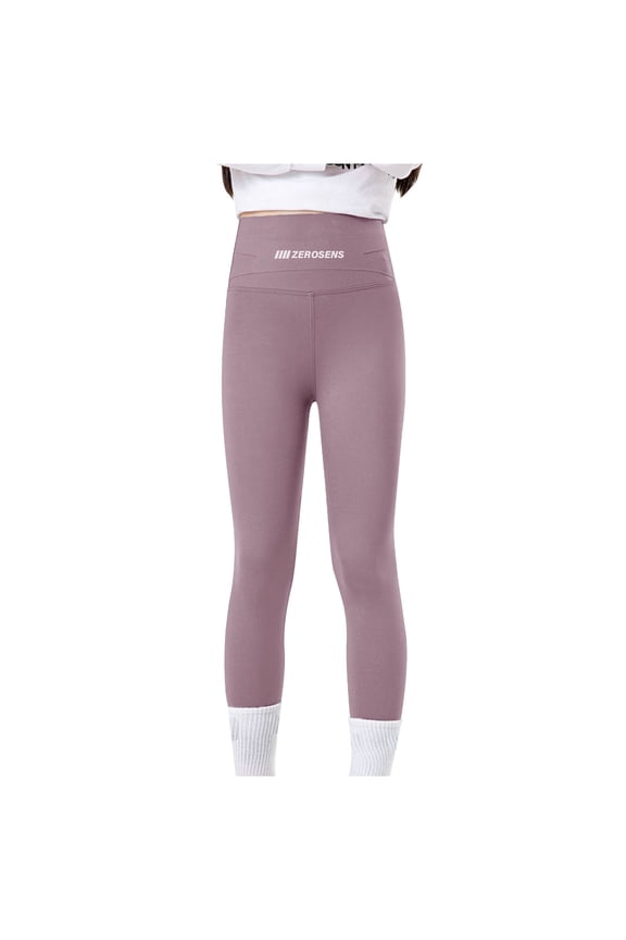 Girls Compression Pants Kids Athletic Leggings Yoga Dance Sport Workout Running for Youth(Purple,7-8 Years)