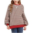 thumbnail image 1 of HCNTES Girls Cotton Sweatshirt Long Sleeve Shirts Loose Pullover Crew Neck Sweater Trendy Tops Clothes(6-7 Years,G100-Red), 1 of 4