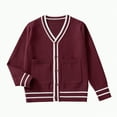 thumbnail image 1 of HCNTES Girls Cropped Cardigan Sweaters Long Sleeve Cable Knit Button Front Sweater(4-5 Years,#3), 1 of 4