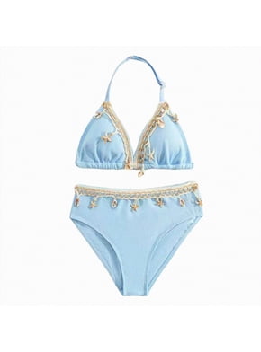 little girl in blue string bikini legs spread - Walmart Business