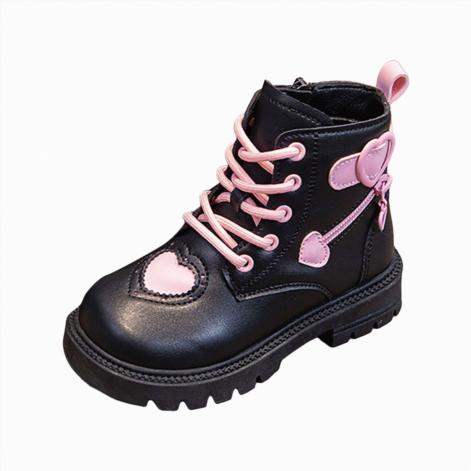 Link Mango79K Girls Mid Calf Quilted Back Buckle Lace Up