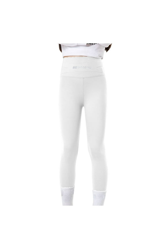 Girls Leggings Multipack Soft Comfortable Pants for Girls in Girls Athletic Leggings(White,3-4 Years)