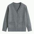 thumbnail image 1 of HCNTES Girls Long Sleeve Cardigan Sweater Girls Button Closure Knitted Cable Cardigan(4-5 Years,Light Gray#&2), 1 of 4
