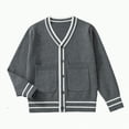 thumbnail image 1 of HCNTES Girls Long Sleeve Cardigan Sweater Girls Button Closure Knitted Cable Cardigan(5-7 Years,Dark Gray#1), 1 of 4