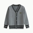 thumbnail image 1 of HCNTES Girls Long Sleeve Cardigan Sweater Girls Button Closure Knitted Cable Cardigan(7-9 Years,Grey#3), 1 of 5