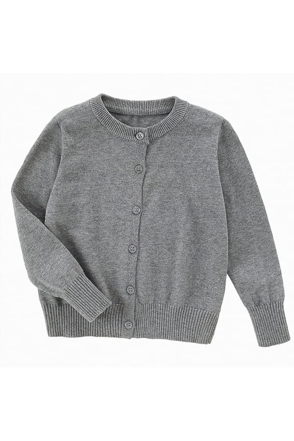 Girls Long Sleeve Sparkle Bolero Cardigan Kids Button Closure Knitted Shrug Cropped Sweaters Tops(9-10 Years,Z5-Grey)