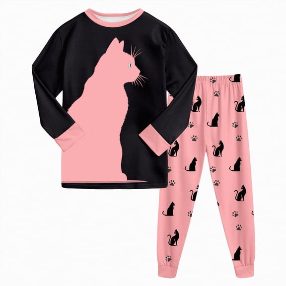 HCNTES Girls Pajama Set Toddler Girls Clothes Viscose from Bamboo Pajamas Pj Set Kids 2-Piece Sleepwear Fall Pajamas (4-5 Years,a103-Watermelon Red)