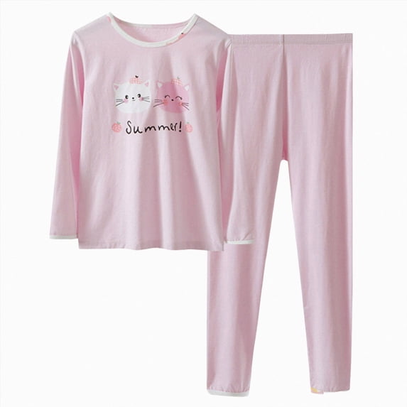 HCNTES Girls Pajamas Little Kids Girl Pajamas Baby Clothing Soft Long Sleeve Tee Shirt and Pants Set Child Sleepers Toddler Outfits for Girls 24M 2T 3T 4T 5T Fall Winter
