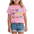 thumbnail image 1 of HCNTES Girls T Shirts Magical Bow Blouse Short Sleeve Loose Basic Shirt Girl Holiday Vacation Tee Tops(9-10 Years,Pink), 1 of 4