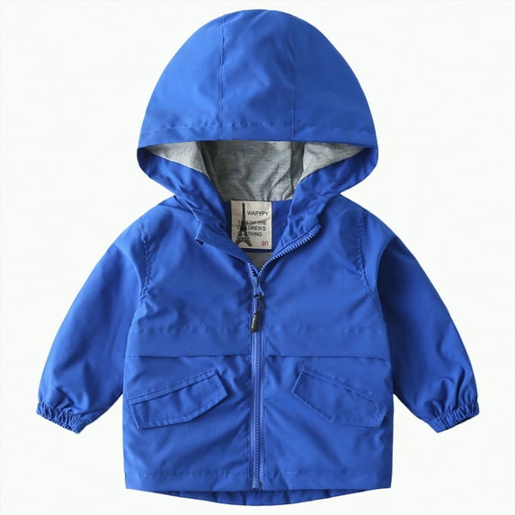 HCNTES Girls Waterproof Hooded Jacket Lightweight Raincoats for Kids Boys Windbreaker Outdoor Rain Jacket(Style1,6-7 Years)