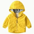 thumbnail image 1 of HCNTES Girls Waterproof Hooded Jacket Lightweight Raincoats for Kids Boys Windbreaker Outdoor Rain Jacket(Style4-Yellow,3-4 Years), 1 of 4