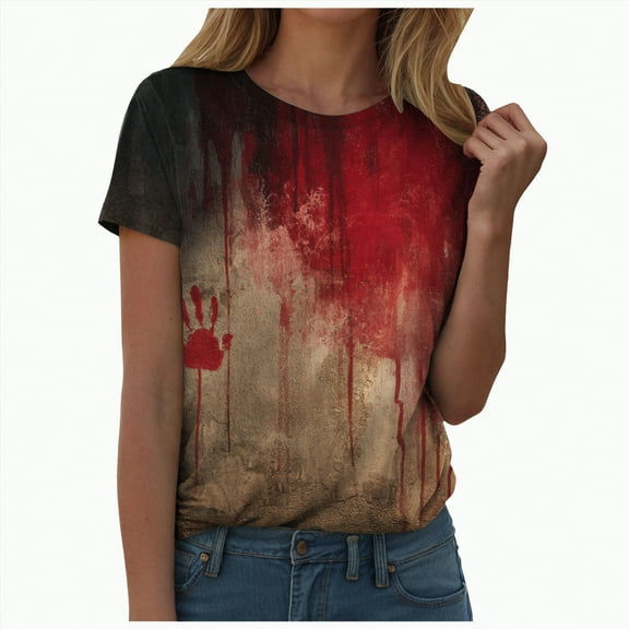 HCNTES Halloween Pumpkin Shirts Women Fall T-Shirts Cute Autumn Graphic Tees Thanksgiving Tops(S,A417-Khaki)