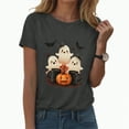 thumbnail image 1 of HCNTES Halloween Shirt for Women Cute Vintage Graphic Halloween Party Tshirt Short Sleeve Fall Season Tees(S,A354-Grey), 1 of 5