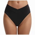 thumbnail image 1 of HCNTES High Waist Swim Bottoms Retro Full Coverage Bikini Briefs Comfortable Swimsuit for Beach Pool(Black,XXL), 1 of 9