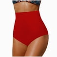 thumbnail image 1 of HCNTES High Waisted Bikini Bottoms Ruched Tummy Control Swim Bottom Bathing Suits for Women (Y508-Red,XXL), 1 of 9