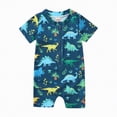 thumbnail image 1 of HCNTES Infant Baby Boy Girls Rash Guard Swimsuit Short Sleeve Zipper Bathing Suit Toddler One Piece Swimwear Sunsuit Dark Blue,2-3 Y, 1 of 7