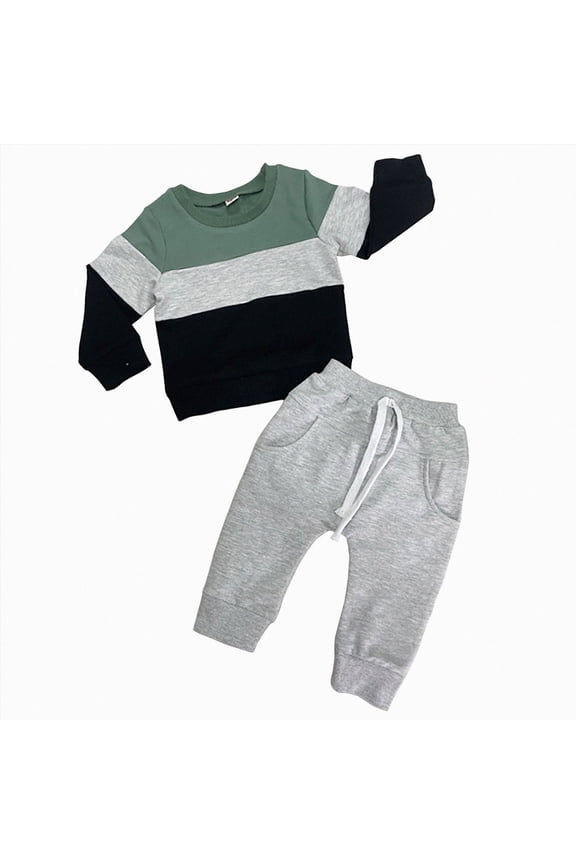 Toddler Baby Boy Fall Winter Outfits Letter Pullover Sweatshirt Long Sleeve T-Shirt Top Pants Clothes Set baby boys clothes 12 18 months sale(Green,2-3 Years)