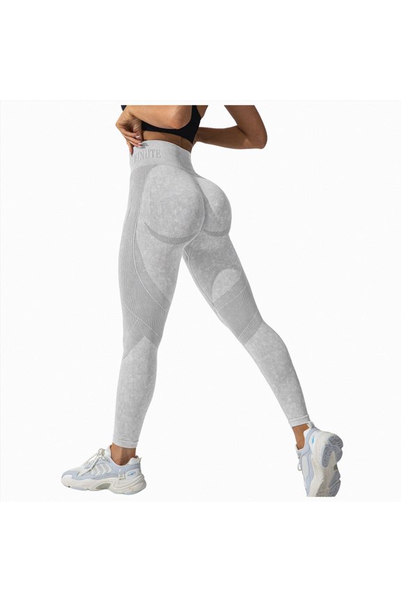 Invisible Scrunch Butt Lifting Leggings for Women Seamless High Waisted Tummy Control Workout Yoga Pants (Light Gray,XL)
