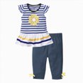 thumbnail image 1 of HCNTES Kid Girls Clothes Outfits Summer Toddler Clothes Casual Clothing Suit Short Sleeve Striped T-Shirt +Pants, 1 of 5