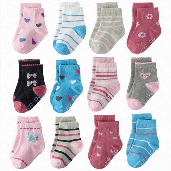 HCNTES Kid Socks Boys Girls Funny Socks Set Little/Big Kids Crew Socks Set Children 1T 2T 3T 4T 5T 6T 7T Spring Summer Wear(Z01-Sky Blue,7 Years)