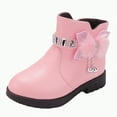 thumbnail image 1 of HCNTES Kids Ankle Boots, Boys Lace-Up & Side Zipper Work Boots(2.5,Pink#l2), 1 of 9