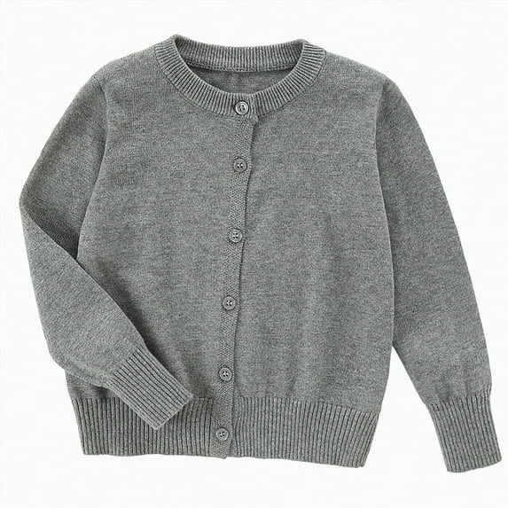 HCNTES Kids Baby Girls Knitted Sweaters 3 6 9 12 18 24 Months 2T 3T 4T 5T Long Sleeve Solid Color Warm Jumpers Tops for Fall(15-16 Years,Grey#&5)